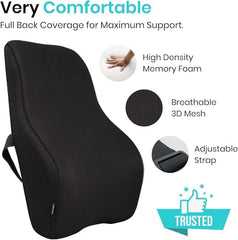 9villa Orthopedic Memory Foam Seat Cushion Perfect For Office Chair And Wheelchair Seat Pads For Office, Car, Home, Floor Helps in Back Pain Relief With Mesh Cover (18"x18"x3" Inch),Black