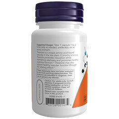 Now Foods L-Theanine Vegetarian Capsules 200Mg - 60 Capsules