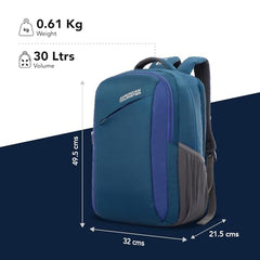 American Tourister Martt+ 01 | 28L Backpack | 17" Laptop Bag | 3.5 Compartments | Office & College Backpack for Men and Women | Rain Cover Included | Grey | 1 Year Global Warranty