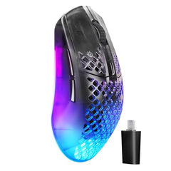 SteelSeries Aerox 3 Wireless Gen 2 - Ultralight 68g Gaming Mouse, 4K Polling, 26K DPI Optical Sensor, 200 Hours Battery Life, IP54, 80 Million Clicks, RGB, Pure PTFE Gliding Feet, Shadow