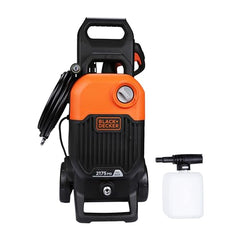 BLACK+DECKER BEPW1600 1300W 1600 PSI 110 Bar Pressure Washer for Car, Bike, Home & Garden Cleaning Use with Multiple Accessories Included, 1 Year Warranty, Orange & Black