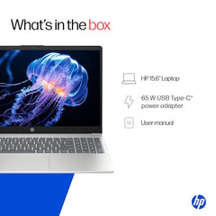 HP 15, AMD Ryzen 3 7320U (8GB DDR4, 512GB SSD) FHD, Anti-Glare, Micro-Edge, 15.6''/39.6cm, Win11, M365 Basic(1yr)* Office24, Silver, 1.59kg, fc0500AU, FHD Camera w/Privacy Shutter Laptop