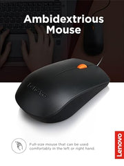 Lenovo 305 USB-C Wired Keyboard & Mouse Combo, Black, Spill-Resistant, Narrow Border, Adjustable Tilt, Full-Size Keyboard & Mouse, Compatible with Laptop, PC, Tablet, USB-C Connectivity Gaming Office