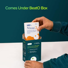 GlucoRx Vixxa 2 CGM by BeatO Glucose Monitor with Bluetooth, Pack of 6