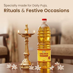 Om Shanthi POOJA MADE PURE Cycle Pure Om Shanthi Puja Oil, Blend Of 5 Puja Oils With Jasmine Fragrance for Daily Puja, Festivals - Pack Of 2 (1 litre per Pack)