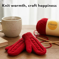 Classyo Acrylic Yarn for Crocheting (100gms x 1 Ball, 4ply) | Soft Wool Crochet Thread | Acrylic Hand Knitting Yarn | Wool for Crochet | For Sweater, Scarf, Hat, Baby Clothes, Purse, Gift Bags and DIY Crafts (Butter, Pack of 1)