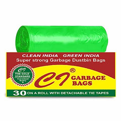 Clean India - Plastic Garbage Bags|6 Packs Of 30 Pcs | 19X21 Medium Disposable Garbage Trash Waste Dustbin Bags Of 54Cm X 48Cm (Ci19210008) - 180 Count