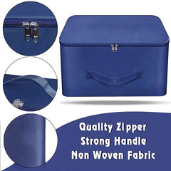 Storite 2 Pack Nylon Wardrobe Bag Underbed Cloth Storage Organizer | Moisture Proof Storage Bag, Storage box for Clothes Saree Bags, Zippered Closure & Handle - Magenta,37x34x23 cm