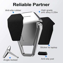 iTronix Portable Invisible Laptop Riser Stand | Mini Aluminum Cooling Pad, Lightweight Invisible Laptop Desk Stand for MacBook, Lenovo, Dell, HP & Other Laptops (Silver)