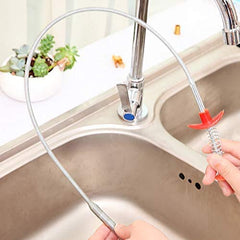 SYGA Drain Sink Snake Clog Cleaning Accessories, Spring Pipe Cleaner Hooks, Multifunctional Stick Cleaning Claw, Sewer Dredging Hair Purifier Extraction Tool for Kitchen, Bathtub,Shower and Sink-150cm