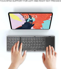 atdaraz B089T Foldable Keyboard, Folding Portable Wireless Keyboard with Touchpad, 64 Keys USB C Computer Keyboard for Laptop Tablet (Black)