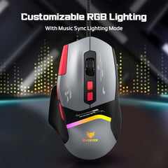 EvoFox Blaze 2 Plus Wired Gaming Mouse, 16,000 DPI, 1000Hz Polling Rate, 8 Programmable Buttons, RGB Lighting, Lightweight 98g, 220 IPS, 30G Acceleration, Windows & Mac Web Customization App