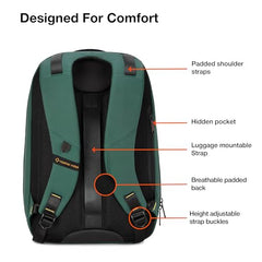 Nasher Miles Madison Passenger Workpack 22 Liters Water Resistant, Padded, Premium Reversed Polyester Black Yellow Laptop Backpack | USB charging| Unisex | Ideal For Office (Black & Yellow)