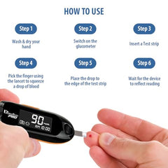 Diabascan Blood Sugar Testing Glucometer Machine with Free 50 Strips, 10 Lancet and Lancing Device, (Result in 7 Seconds), Fast accuracy and best results