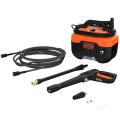 BLACK+DECKER BEPW1600 1300W 1600 PSI 110 Bar Pressure Washer for Car, Bike, Home & Garden Cleaning Use with Multiple Accessories Included, 1 Year Warranty, Orange & Black