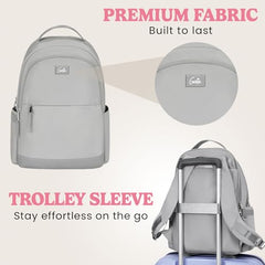 Genie Miami Laptop Backpack for Women (16 Inches) | Modern Office, College & Travel Laptop Backpack | Padded Laptop Sleeve | Rose