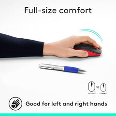 Logitech M190 Wireless Mouse , Full Size Ambidextrous Curve Design, 18-Month Battery with Power Saving Mode, USB Receiver, Precise Cursor Control + Scrolling, Wide Scroll Wheel, Scooped Buttons -Black