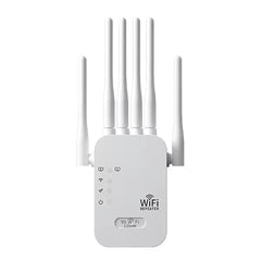 HIKwifi GIANAC 1200 Mbps Dual Band WiFi Extender with Ethernet Port, WiFi Repeater Dual Booster 2.4GHz and 5GHz, Wireless Internet Range Extender, Supports Up to 80 Devices for Home & Office