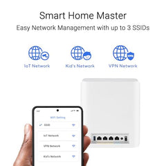 ASUS ZenWiFi BT6 Tri-Band WiFi 7 Mesh, 9.4 Gbps, 3000 sq.ft. (1pk), 2.5G WAN Port, Security and Parental Controls Included, Smart Home Master SSIDs, 4G & 5G Mobile Tethering