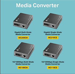 TP-Link MC220L Gigabit SFP Media Converter | 1000 Mbps RJ45 Port | IEEE 802.3ab 802.3z | Half-Duplex/Full-Duplex Transfer Mode | Long-Range Point-to-Point Connections