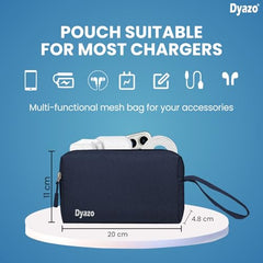 Dyazo 15.6 Inch Laptop Sleeve with Charger Pouch | Front Pocket with Handle Water Resistant Sleeve Case | Compatible for MacBook, HP, Dell, Acer, Asus, Microsoft, Samsung and Other Notebooks (Grey)