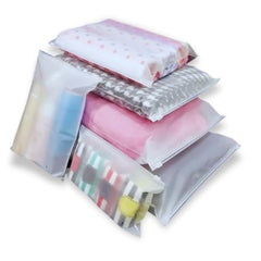 GREENTWISH Polyethylene Frosted Zipper Bag|Travel Bag For Shoes Cosmetics Jewellery Toiletries School Trip|Resealable|LDPE Zip Lock Space Saver Bags with Air Vent Hole (Pack of 30), Transparent