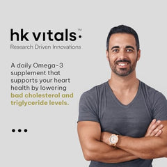 hk vitals Omega 3, 60 Fish Oil Capsules + Multivitamin, 60 Tablets | 1000mg Omega 3 with 180mg EPA and 120mg DHA | For Brain, Heart, and Joints Health