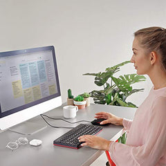 Perixx PERIDUO-212 Wired Mini Keyboard and Mouse Set, USB Connection, Black, US English Layout