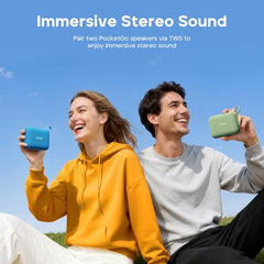 Tribit PocketGo Portable Bluetooth Speaker, 7W, IP68 Waterproof, 20H, Black