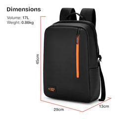 Nasher Miles Madison Passenger Workpack 22 Liters Water Resistant, Padded, Premium Reversed Polyester Black Yellow Laptop Backpack | USB charging| Unisex | Ideal For Office (Black & Yellow)