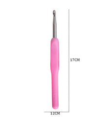 Syga Set 8 Size Soft Plastic Handle Aluminum Crochet Hook Knit Needle Crochet Hook Needles Sizes from 2.5Mm to 6Mm