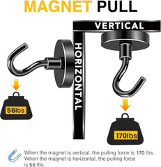 DIYMAG Magnetic Hooks 15pcs 30lbs Cruise Essentials 2026 Magnet Hook | Neodymium Heavy Duty Strong Magnets Hanging Ship Cabins Refrigerator Fridge Classroom Beach Vacation Kitchen Grills Home Tool