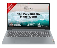 Lenovo IdeaPad Slim 3 Ryzen 5 7520U 15.6" (39.6cm) FHD Thin and Light Laptop (16GB RAM/512GB SSD/Backlit Keyboard/Windows 11/ Office 2024/Grey/1.6Kg), 82XQ01RYIN