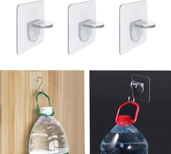 Shivstor 15 Pack Self Adhesive WallHook Heavy DutyHook for Hanging Without Drilling Transparent Nail Free StickyHook Strong Wall Hanger Set of 15 FlowerHook for Kitchen Bathroom Home Storage