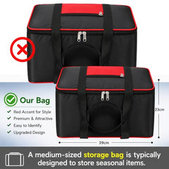 Storite 2 Pack Moisture Proof Nylon Underbed Storage Bag For Clothes Large | (54 x 46 x 28 cm) - BlackRed, Rectangular