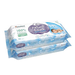 Himalaya Nature Touch Water Wipes for Baby's Sensitive Skin | 72NxPack of 3 | With Organic Coconut Oil | 99% Pure Water | 100% Plant-Based Biodegradable Wipes