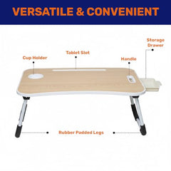 GoRogue Stud Foldable Wooden Mini Lapdesk for Couch, Sofa Bed, Study Tray Table Stand for Writing (Walnut), 40 Centimeters