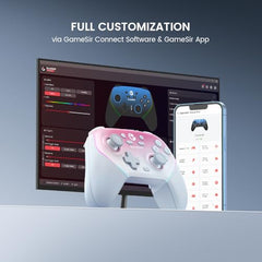 GameSir Super Nova Wireless Gaming Controller for PC/Switch/iOS/Android, 1000Hz Polling Rate, Hall Effect Stick & Trigger, 1000mAh with Charging Dock(Pink)
