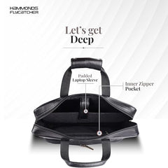 Hammonds Flycatcher Genuine Leather 15.6 Inch Laptop Office Bag for Men | 15.6” Padded Laptop Sleeve| 3 Zip Pockets| Detachable & Adjustable Strap| Pen,Wallet & Mobile Pocket |Durable|1 Year Warranty