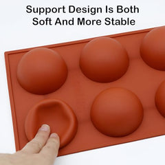 MOMISY Silicone Semi Sphere Mould, 6-Cavity Half Ball Baking Tray for Chocolate Bombs, Dome Cakes, Jelly, Soap, and Desserts – Oven & Freezer Safe