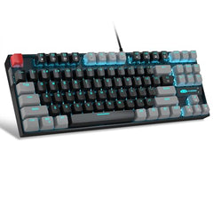 MageGee 75% Mechanical Gaming Keyboard with Brown Switch, LED White Backlit Keyboard, 87 Keys Compact TKL Wired Computer Keyboard for Windows Laptop PC Gamer - Retro Grey/White