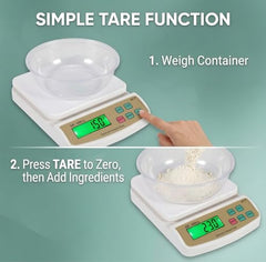 MCP Kitchen Weighing Scale With Tare Function SF 400A with Adaptor 10 kg Digital Multi-Purpose food weight machine for shop home use baking small portable countertop plastic ABS body