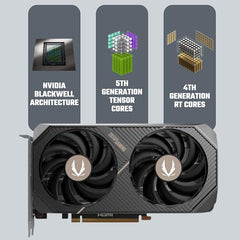 ZOTAC Gaming GeForce RTX 5060 Twin Edge 8GB Graphics Card - Black | 8 GB | DLSS4 | GDDR7 | PCIE 5.0 | SFF Ready | 3840 CUDA Cores | ZT-B50600E-10M | Only Graphics Card with 5 Year Warranty