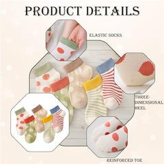 MOMISY 5 Pairs Baby kids Girl Boys Toddlers InfantmCotton Stretch Baby Socks (IN, Age, 6 Years, 8 Years, PolkaStripe/)
