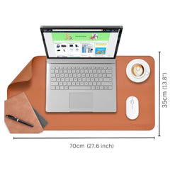 AROPANA Anti-Slip Extended Mouse Pad 90x45cm | PU Vegan Leather Desk Mat | Large Computer Desk Protector Pad with Suede Base for Keyboard, Laptop, Office & Home (Grey)