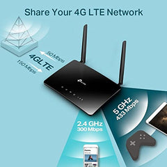 TP-Link TL-MR100 300Mbps 2.4GHz Wireless N 4G LTE, Wi-Fi N300, Plug and Play, Parental Controls, Guest Network, with Nano SIM Card Slot, WiFi Router, Black