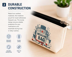 DRUDRAYA Canvas Charger Pouch | Printed Storage Zipper Bag (Pack of 1)