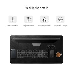 DailyObjects Large Premium Vegan Leather Desk Mat|Anti-Skid|Anti-Slip|85*45cm|Reversible Desk spread Turf Desk/Laptop Mat for Work from Home/Office/Gaming- Extended mouse pad and keyboard desk pad-Tan