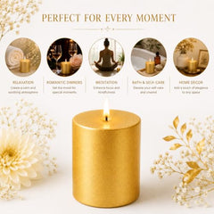 C Lal & Sons Silver Pillar Candle 2x2 Inch | Long Burning Decorative Wax Candle | 20H Burn Time | Unscented Candle for Home Décor, Wedding Decoration, Prayer, Meditation, Festivals & Romantic Ambience