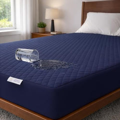 MY ARMOR Waterproof Mattress Protector King Size, 78x72, 6.5x6 feet, Double Bed Protector Sheet Cover, Breathable and Hypoallergenic Ultra Soft Fitted Terry Cotton Feel Fabric, Elastic Skirting, Grey